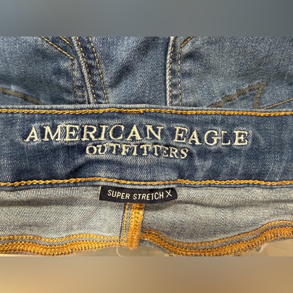 American Eagle Jegging Jeans Size 6 Regular Medium Wash Stretch Skinny Fit - Picture 10 of 12